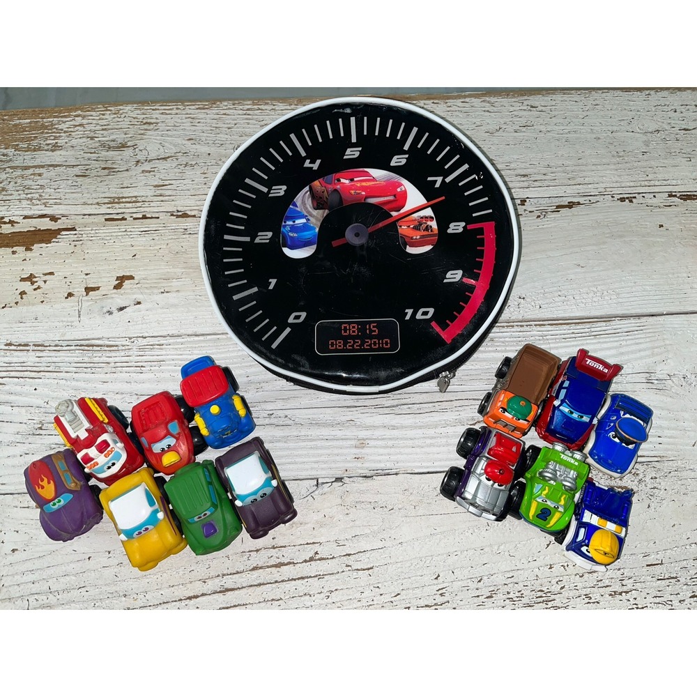 Disney Pixar Cars Lot ,  Round Black Carry Bag‎ , Maisto And Tonka , 13 Cars